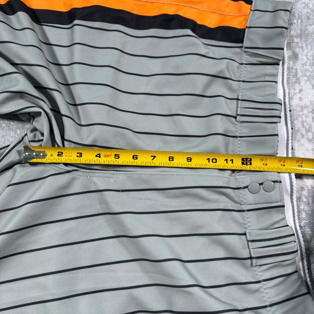 Russell Athletic Baseball Pants Mens XL Grey Orange Pinstripe Side Stripe Sport - Picture 6 of 13